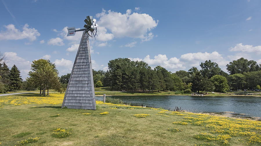 Windmill in a park Photograph by Josef Pittner