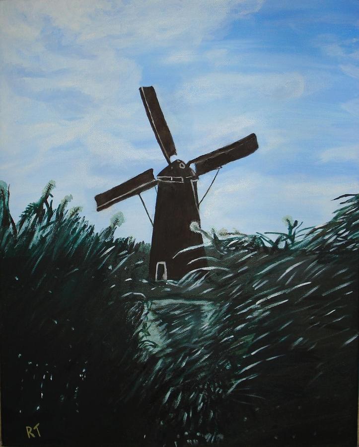 Windmill in Amsterdam Painting by Rita Tortorelli