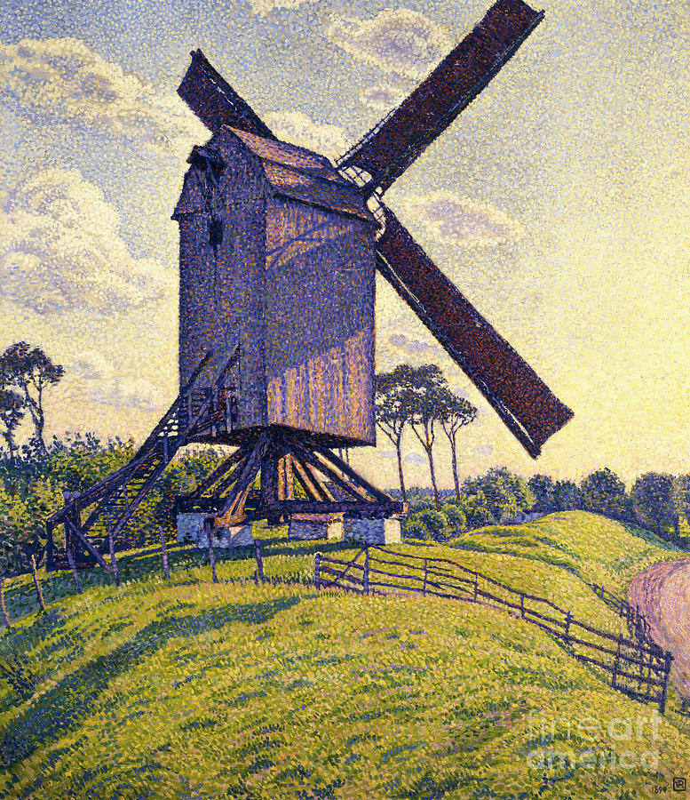 Theo Van Rysselberghe Painting - Windmill in Flanders by Theo van Rysselberghe