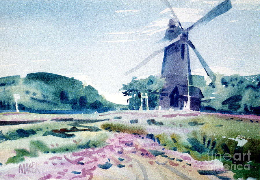 San Francisco Painting - Windmill in Golden Gate Park by Donald Maier