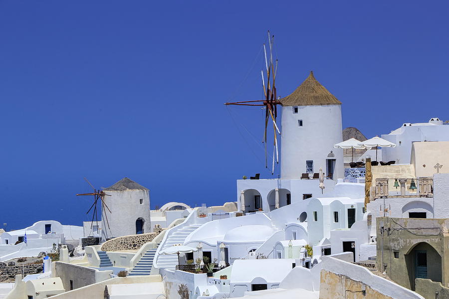 Windmill in Oia, Santorini, Greece Photograph by Elenarts - Elena Duvernay photo