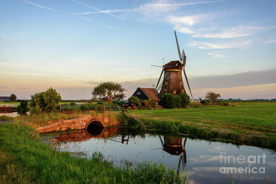 Windmill Photograph - Windmill in the countryside in Holland by IPics Photography Windmill Photograph - Windmill in the countryside in Holland by IPics Photography