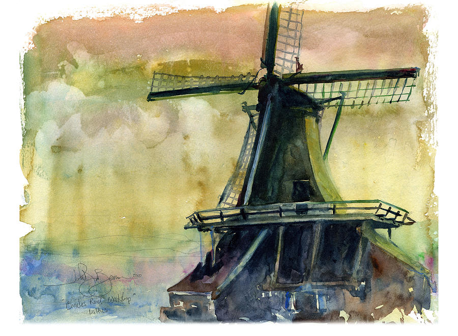 Windmill Painting by John D Benson