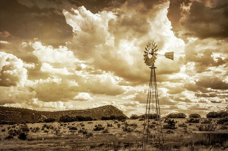 Windmill Landscape Photograph by James Barber