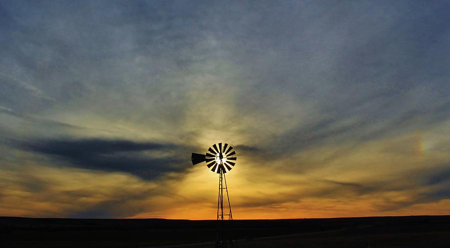 Windmill On The Kansas Plains Photograph