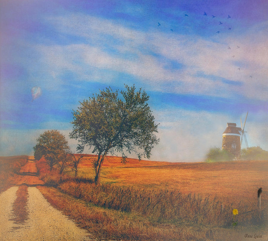 Windmill On The Prairie Photograph by Anna Louise