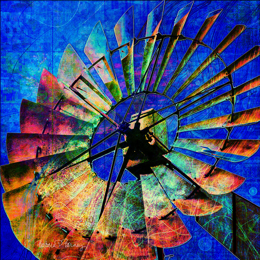 Windmill Power Digital Art by Barbara Berney