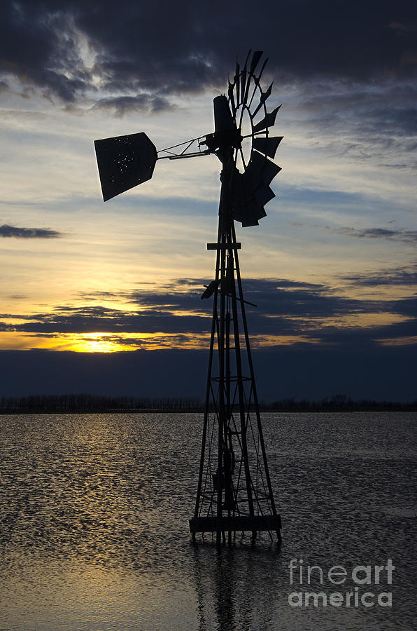 Windmill Qill Lake Saskatchewan Photograph by Bob Christopher