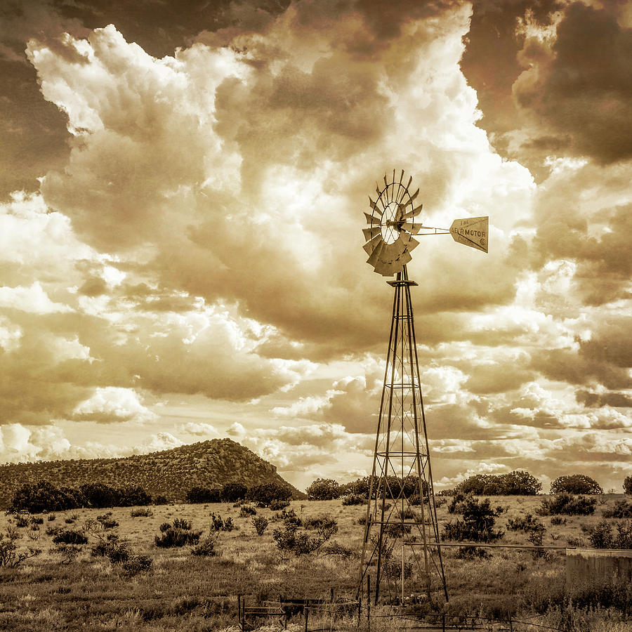 Windmill Sepia Photograph by James Barber