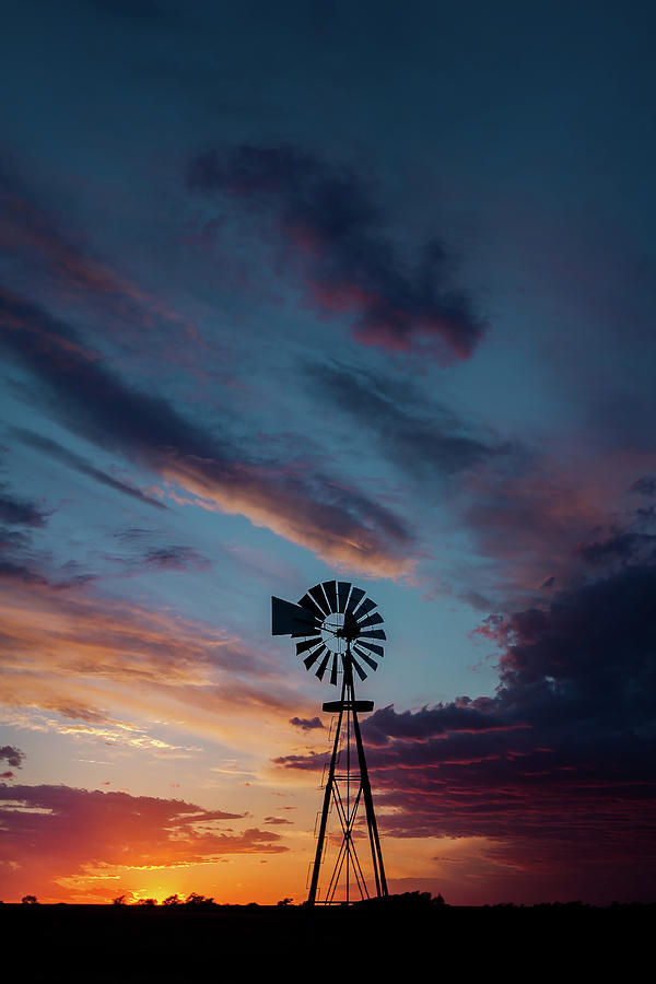 Sunset Photograph - Windmill Sunset 319 by Chris Harris