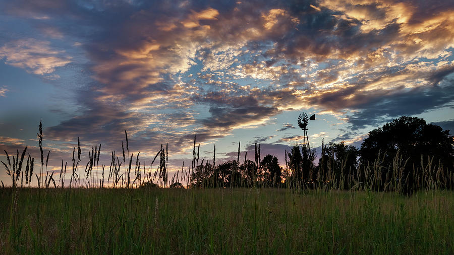 Sunset Photograph - Windmill Sunset by Bill Wakeley