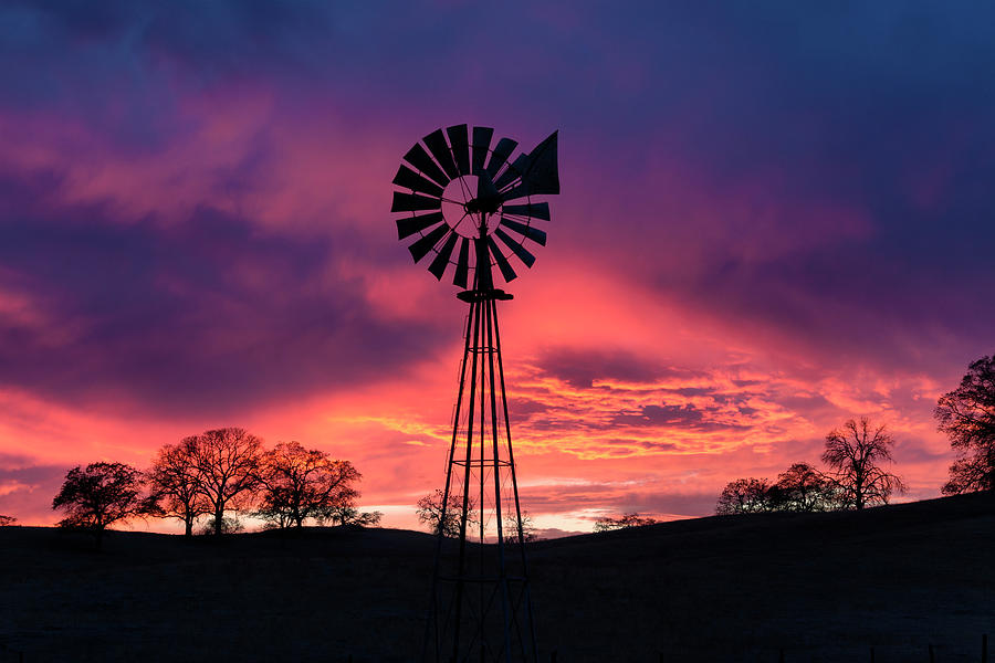 Sunset Photograph - Windmill Sunset by Doug Holck