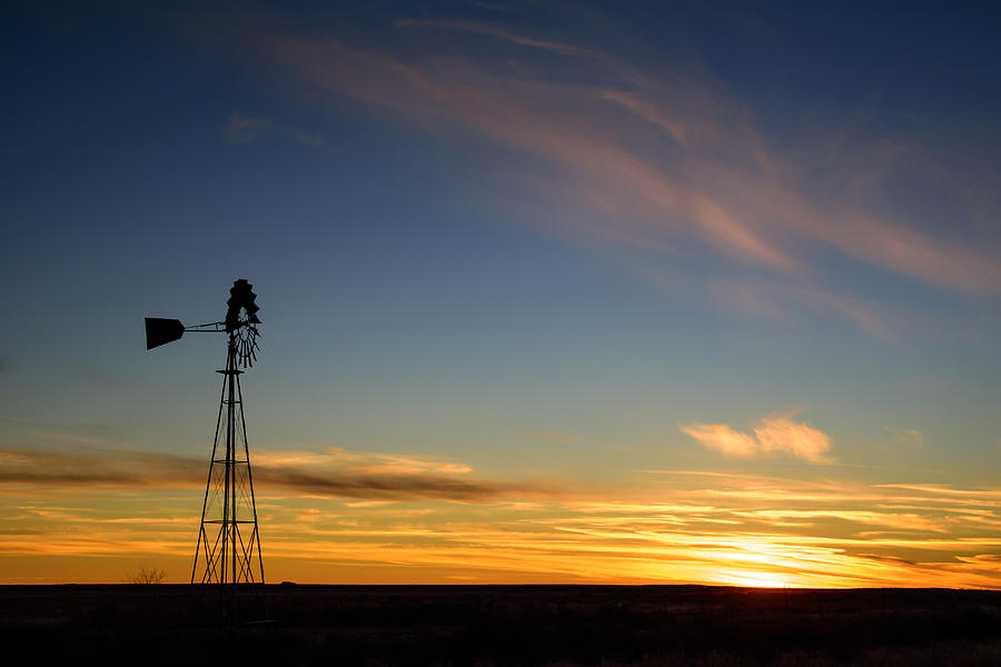Windmill Sunset Photograph