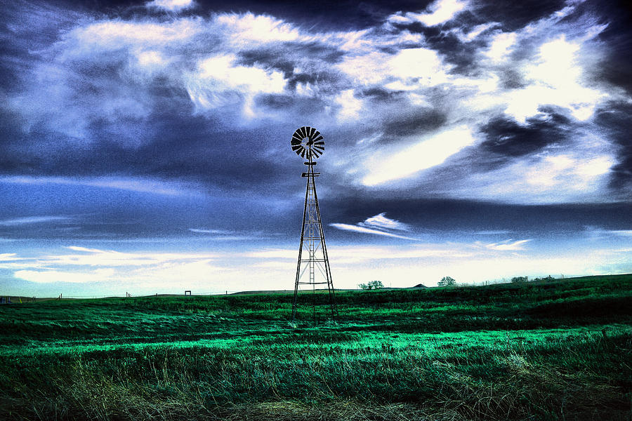 Windmill Photograph - Windmill under the Dakota Sky  by Jeff Swan