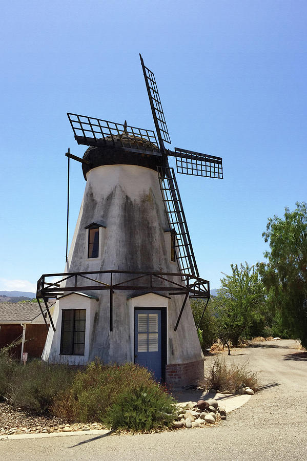 Windmill with Blue Door Photograph by Art Block Collections