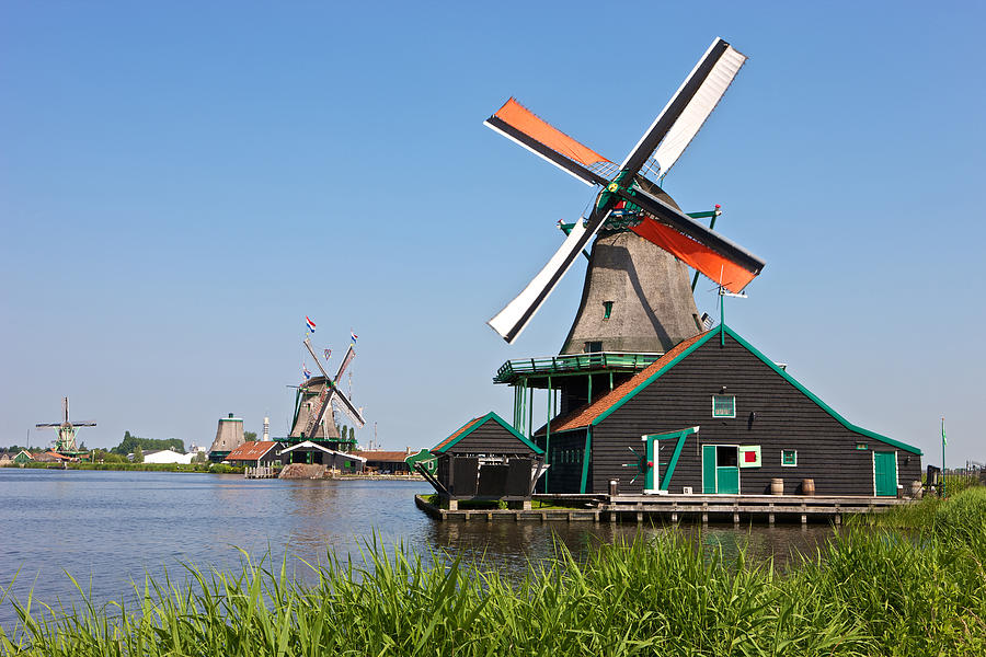 Windmills at Zaanse Schans Photograph by Johan Elzenga