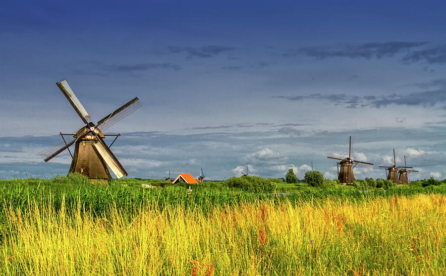 Windmills In Kinderdijk, Holland, Netherlands Photograph