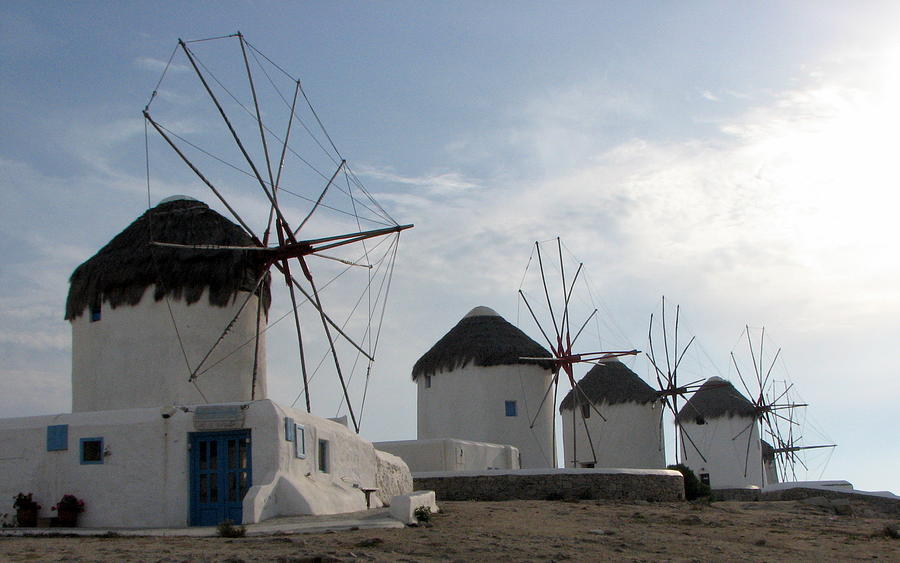 Windmills of Mykonos Photograph by T Guy Spencer