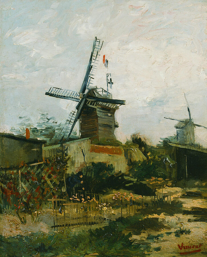 Windmills on Montmartre, from 1886 Painting by Vincent van Gogh