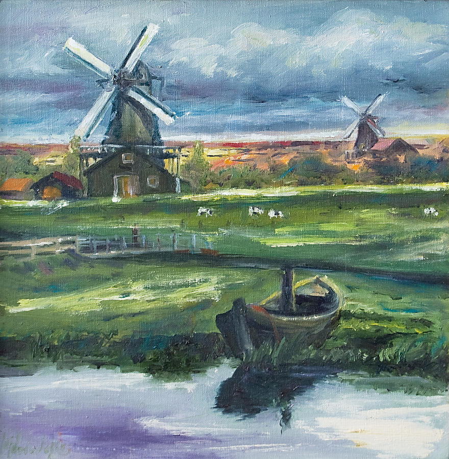 Windmills Painting by Rick Nederlof