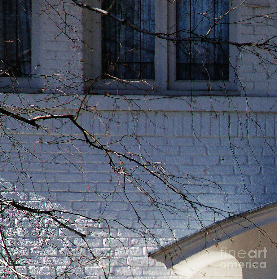 Winter Photograph - Window Blue - 1 by Linda Shafer