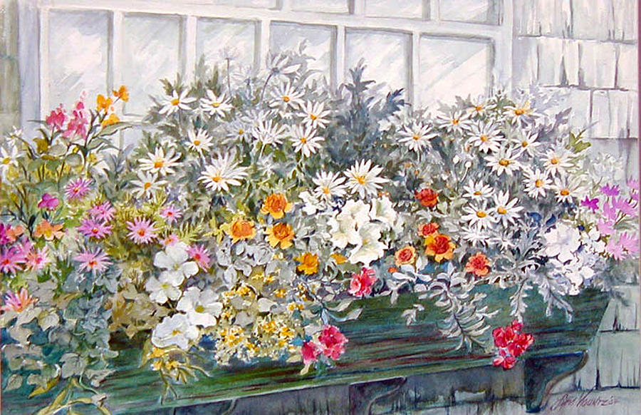 Window Box in the Sun Painting by Lois Mountz