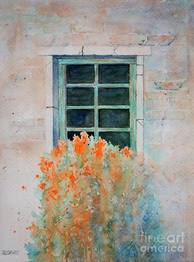 Window Box With Orange Flowers Painting by Rebecca Davis