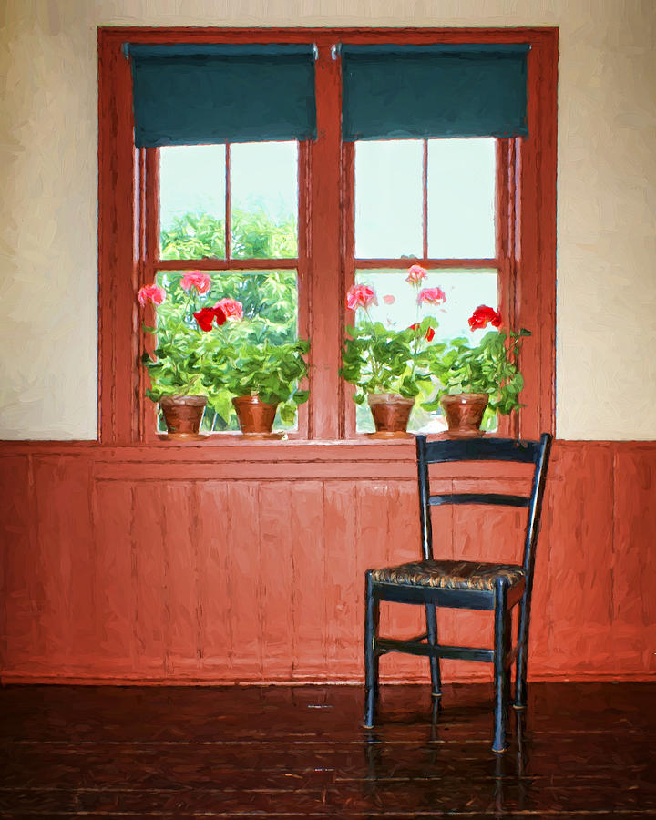 Window - Chair - Geraniums Photograph by Nikolyn McDonald