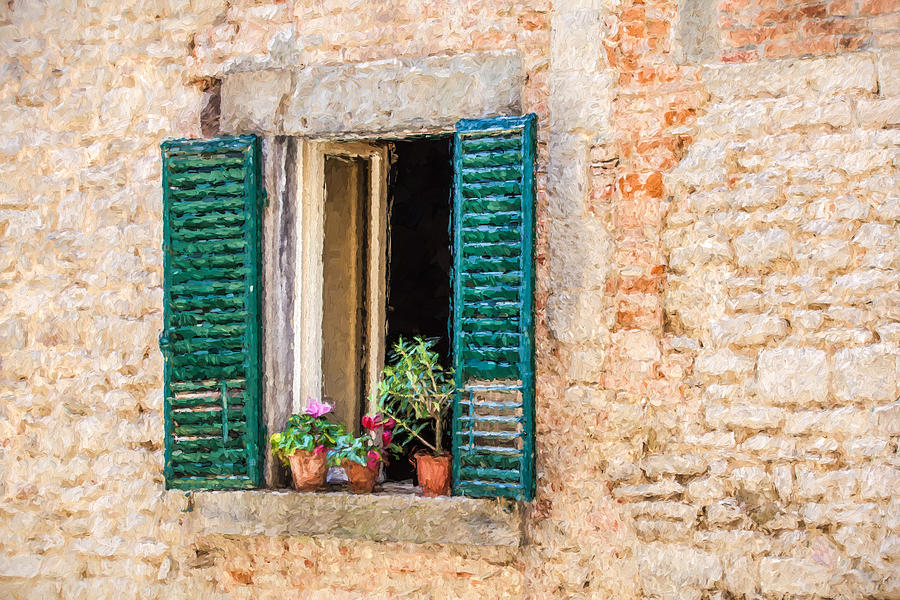 Window Flowers of Tuscany Painting by David Letts