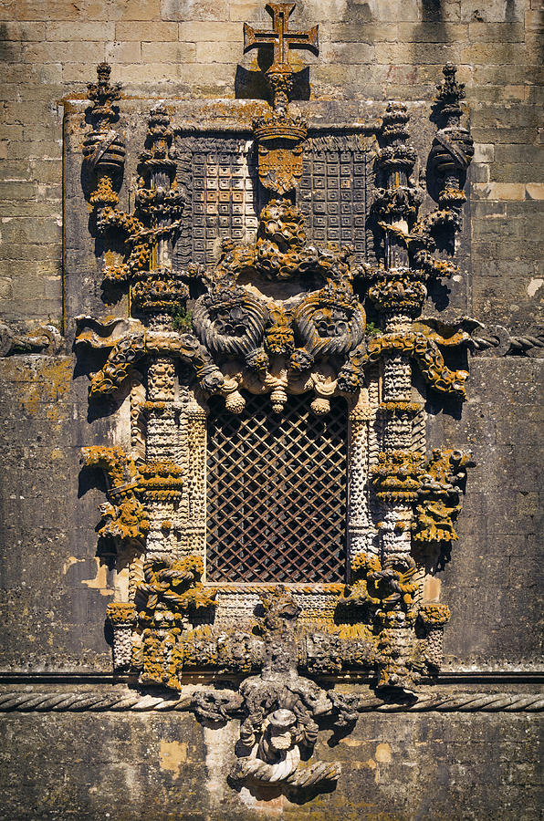 Window in Convent Of Christ - Tomar Photograph by Carlos Caetano