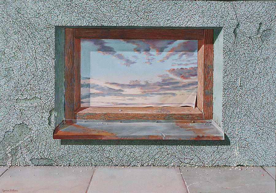 Realism Painting - Window IV by Cyprian Bielaniec