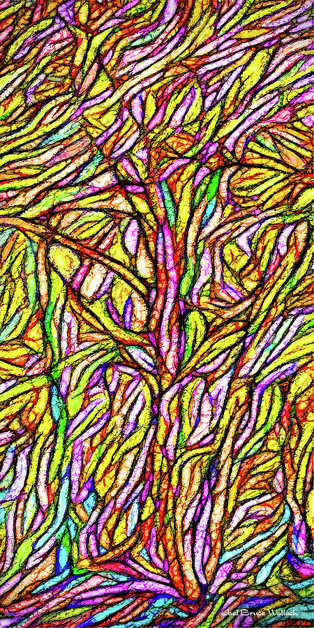 Window Of Trees - vertical flora abstract Digital Art by Joel Bruce Wallach