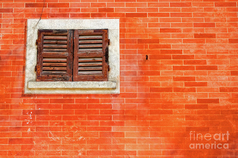 Window on orange wall Photograph by Silvia Ganora