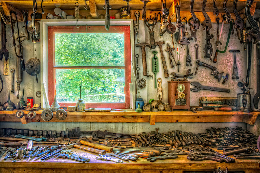 Mountain Photograph - Window over the Workbench by Debra and Dave Vanderlaan