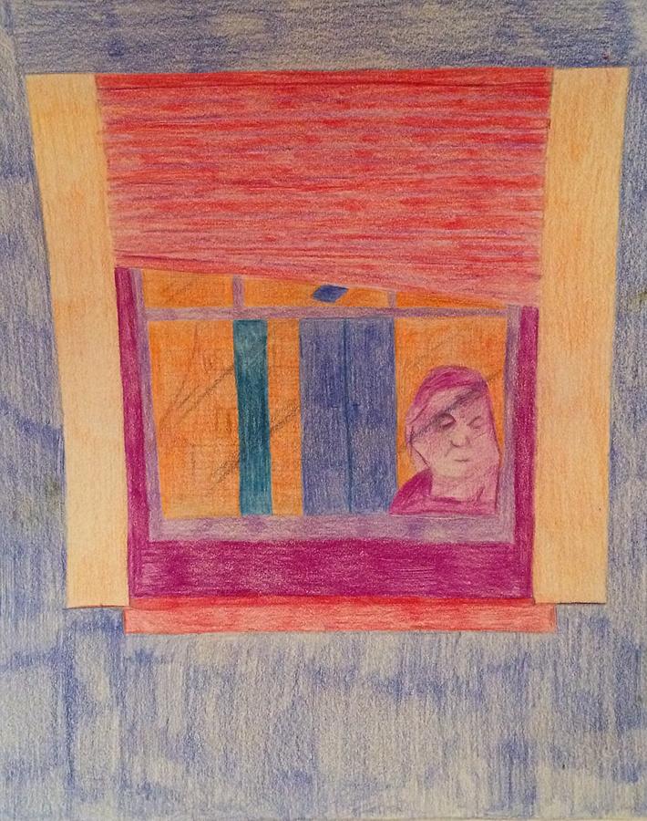 Window Reflection  Drawing by Samantha Lusby