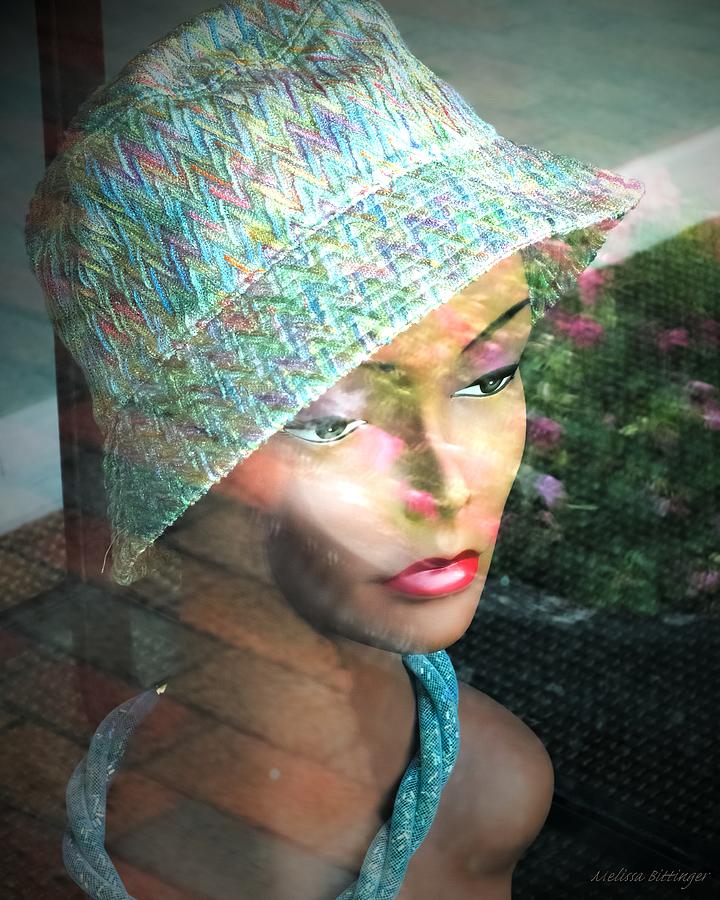 Window Reflection Store Mannequin Pink Teal Photograph by Melissa Bittinger