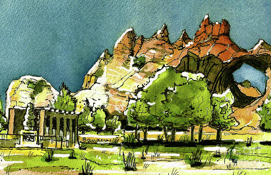 Window Rock Arizona Painting by Terry Banderas