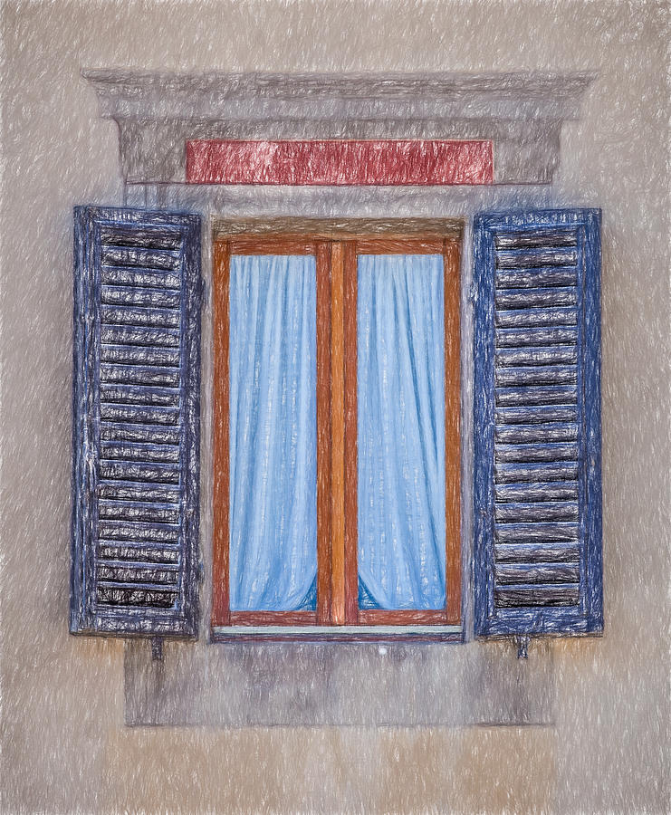 Window Sketch of Tuscany Photograph by David Letts