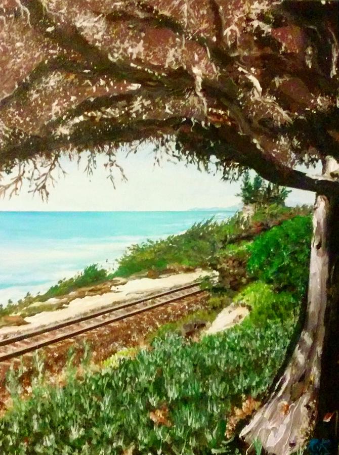 Window to the pacific Painting by Ray Khalife
