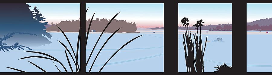 Winter Painting - Window View by Marian Federspiel Winter Painting - Window View by Marian Federspiel