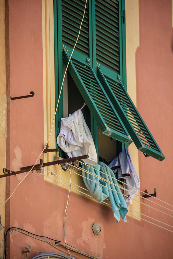Window with Clothes in Cinque Terre Italy  Photograph by John McGraw