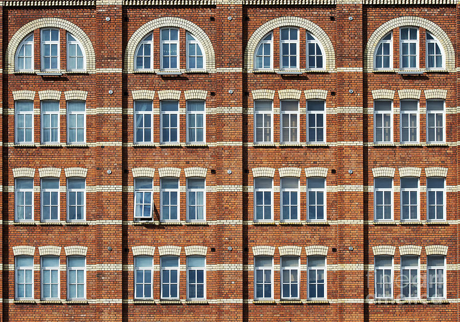 Architecture Photograph - Windows and Bricks by Tim Gainey