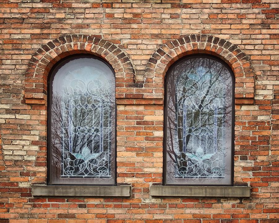 Tree Photograph - Windows - First Congregational Church - Jackson - Michigan by Nikolyn McDonald