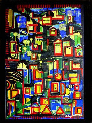 Windows lights Painting by Adalardo Nunciato  Santiago