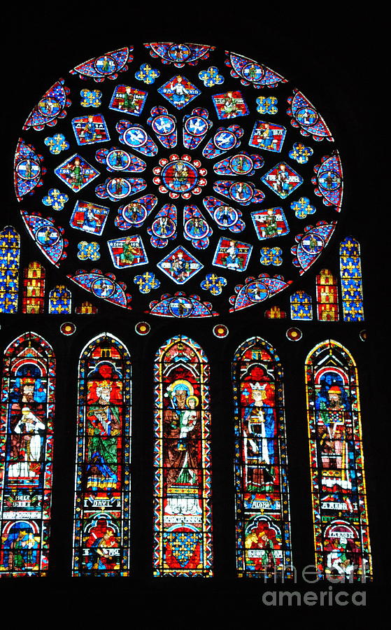  Windows of Chartres Cathedral Photograph by Jacqueline M Lewis