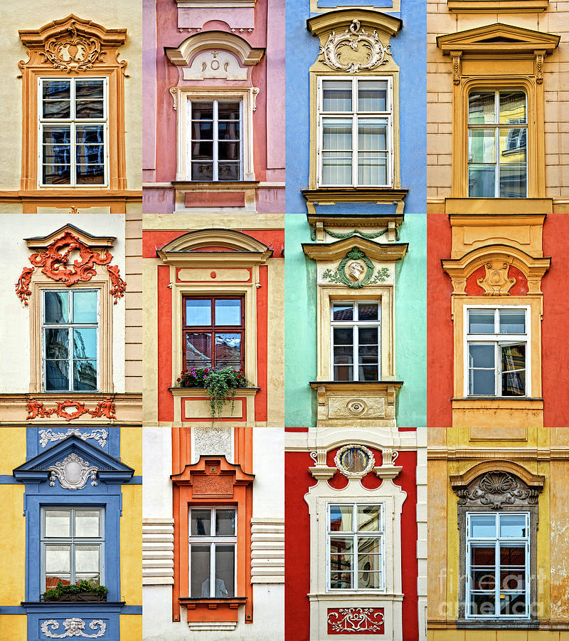 Architecture Photograph - Windows of Prague by Delphimages Photo Creations
