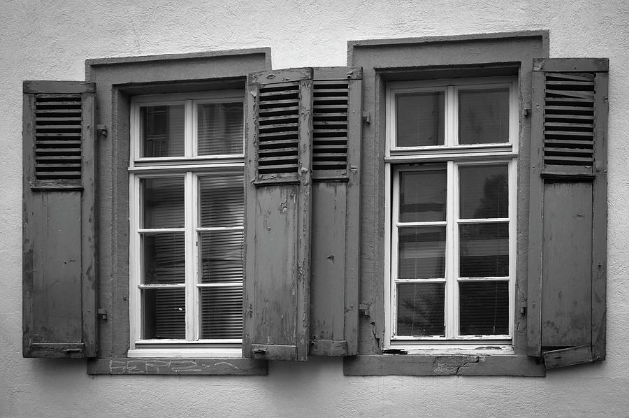 Windows on Huegasse B W Photograph by Teresa Mucha