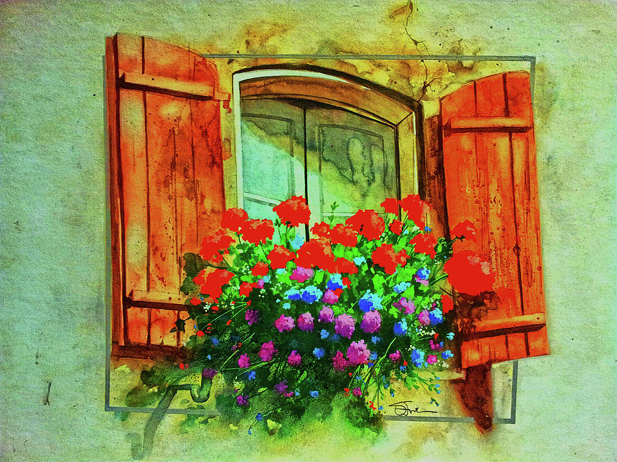 Windowsill Painting By Savio Mizzi