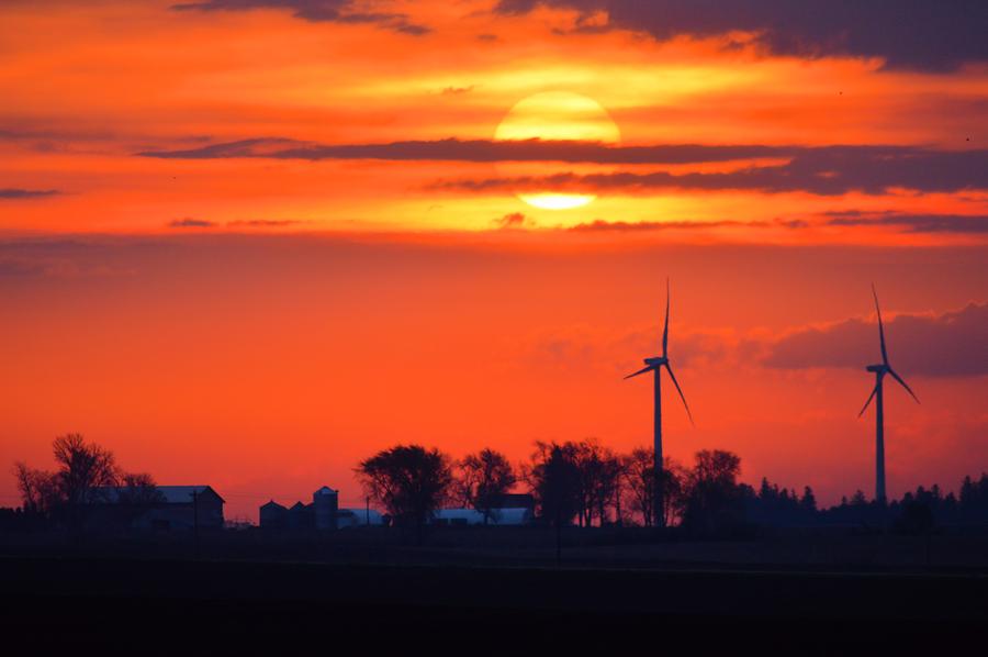 Windpower Sunrise Photograph by Bonfire Photography
