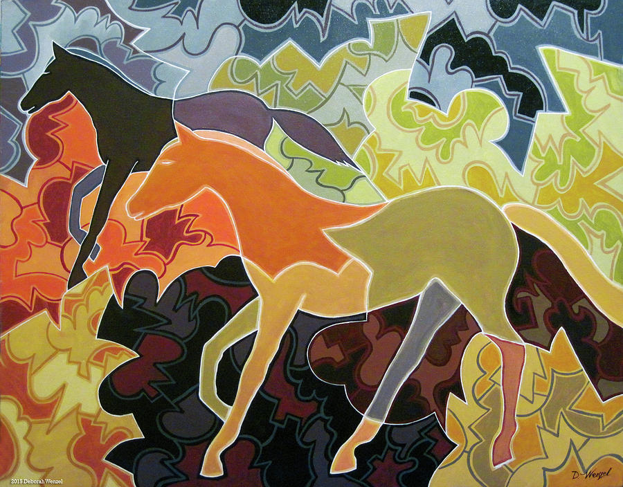 Horse Painting - Winds of Heaven by Deborah WENZEL
